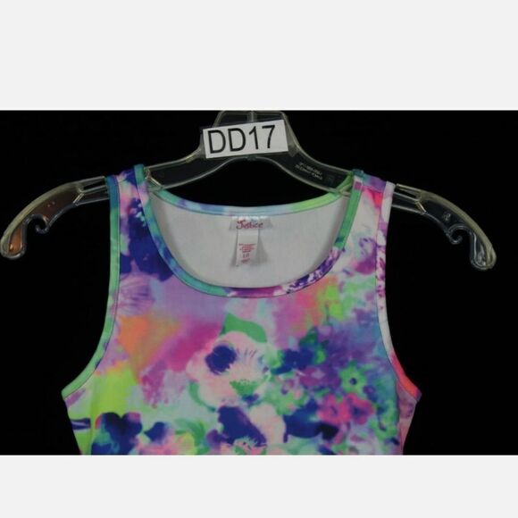 JUSTICE SIZE 10 FLORAL SKATER SLEEVELESS DRESS - Picture 3 of 6